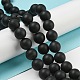 Frosted Natural Black Agate Round Beads Strands G-N0151-11-10mm-4