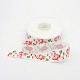 Christmas Santa Claus Printed Polyester Grosgrain Ribbons for Christmas Gift Packaging SRIB-M009-03-1