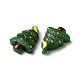 クリスマス オペーク レジン カボション  クリスマスツリー  グリーン  22.5x16.5x6mm RESI-K019-37-3