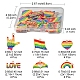 24 Uds 6 estilos colgantes de esmalte de aleación de color arcoíris ENAM-FS0001-52-5