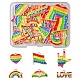 24Pcs 6 Styles Rainbow Color Alloy Enamel Pendants ENAM-FS0001-52-1
