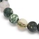 Ágata natural del árbol de ágata esmerilado piedras preciosas abalorios reronda hebras X-G-O151-01-10mm-1