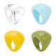 Anattasoul 4 個 4 色樹脂プレーンワイドドーム指輪セット女性用  ミックスカラー  usサイズ7 1/4(17.5mm)  1個/スタイル RJEW-AN0001-10-1