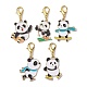 Panda Alloy Enamel Pendant Decorations HJEW-JM01518-1