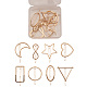 合金中空幾何学的ヘアピン  ポニーテールホルダーステートメント  女性のためのヘアアクセサリー  カドミウムフリー＆鉛フリー  ゴールドカラー  41~56x20~53mm  16個/セット PHAR-CJ0001-02-3