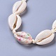 Verstellbare geflochtene Perlenarmbänder aus Kaurimuschel X-BJEW-JB04272-04-2