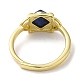 調節可能な天然混合宝石菱形リング  黄金の真鍮の指輪  カドミウムフリー＆鉛フリー  内径：18mm RJEW-M155-08G-4