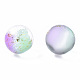 Transparent Spray Painted Frosted Glass Beads GLAA-N035-05A-05-2