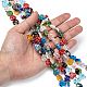 Heart Handmade Millefiori Glass Beads Strands X-LK-R004-68-4
