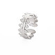 304 anello per polsino aperto avvolgente ovale in acciaio inossidabile per donna RJEW-S405-153P-3