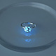 Empreinte de patte en laiton lumineux et anneau de manchette ouvert en forme de cœur LUMI-PW0001-112S-01-1