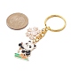 Porte-clés pendentif en émail en alliage de flocon de neige et de panda KEYC-JKC00630-05-2