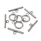 Stainless Steel Ring Toggle Clasps STAS-Q179-01-3