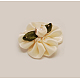 手作りファブリック服飾材料パーツ  アクリルビーズの花で  ライトゴールデンロッドイエロー  29x27x14mm WOVE-QS24-20-1