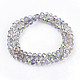 Electroplate Glass Faceted Rondelle Beads Strands EGLA-D020-8x5mm-15-2