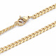Collares de cadena de eslabones cubanos con corte de diamante de acero inoxidable 304 para hombres NJEW-L173-014-G-1