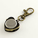 Accessoires de porte-clés rétro montre coeur en alliage pour porte-clés WACH-R009-111AB-3