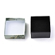 厚紙のジュエリーボックス  内部のスポンジ  ジュエリーギフト包装用  大理石の模様とあなたのために特別に言葉で正方形  スレートグレイ  5.2x5.15x3.2cm CON-P008-B01-04-3