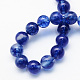 Pastèque bleu perles de verre en pierre brins G-S145-10mm-2