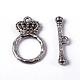 Royal Crown Antique Silver Alloy Toggle Clasps X-PALLOY-A19996-AS-FF-1