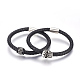 Quelques ensembles de bracelets avec cordon en cuir tressé BJEW-JB03916-1