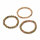 3pcs 3 style bois de santal naturel et ensemble de bracelets extensibles perlés unakite BJEW-JB07942-4