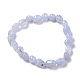 Bracelets élastiques à perles en agate bleu naturel BJEW-F414-02B-12-2