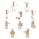 Незавершенные заготовки деревянных игрушек-роботов AJEW-TA0001-03-2