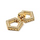Brass Micro Pave Clear Cubic Zirconia Fold Over Clasps KK-G414-11G-3