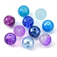 375Pcs 15 Style Spray Painted & Baking Painted & Drawbench & Translucent Glass Beads GLAA-FS0001-36-4