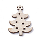未染色の木製ペンダント  クリスマスツリー  バリーウッド  30.5x21.5x2.5mm  穴：1mm WOOD-S040-18-2