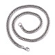 Collares de cadena de eslabones cubanos con corte de diamante de acero inoxidable 304 para hombres NJEW-I248-01P-2