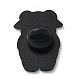 ハートのエナメルピンが付いたパンダ  バックパック衣類用のブラックトーン合金ブローチ  ライムグリーン  29x20.5x1.5mm JEWB-A019-01D-2