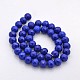 Imitation Lapis Lazuli Dyed Synthetic Turquoise Faceted Round Beads Strands TURQ-E016-02-8mm-3