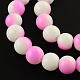 Two-Color Baking Painted Glass Bead Strands DGLA-R050-8mm-M1-2
