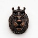 3D Lion King Head Alloy Beads PALLOY-F042-01R-1