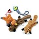 メガペット ペット用品  犬のシミュレーションの動物の皮のおもちゃおよび耐久の綿ロープの子犬犬の噛み物の結び目の球  ミックスカラー  42x13.5cm AJEW-MP0001-30-3