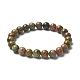 Bracelets extensibles de perles naturelles unakite&nbsp;BJEW-K212-B-006-4