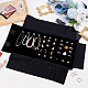 FINGERINSPIRE Black Velvet Jewellery Roll Portable Travel Jewelry Roll Organizer Jewelry Storage Roll Bag Daily Jewelries Carrying Pouch for Necklaces AJEW-WH0347-28-5