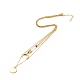 304 ステンレス スチール ムーン ペンダント トリプル レイヤード ネックレス ガラス付き 女性用  ゴールドカラー  ミックスカラー  16.93インチ（43cm） NJEW-JN03871-4