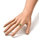女性のための天然グリーン アベンチュリン リング セット  真鍮のパーツでナザールボンジュウの指輪  usサイズ4 3/4(15.4mm) RJEW-TA00007-03-3