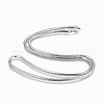 304 Stainless Steel Snake Chain Necklaces, with 304 Stainless Steel Clasps, Stainless Steel Color, 20.3 inch(51.5cm), 2.5mm