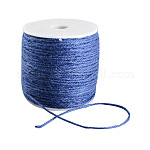 Cordón de yute de color, cuerda de yute, hilo de yute, 3 capa, para la fabricación de la joya, azul real, 2mm, alrededor de 109.36 yarda (100 m) / rollo
