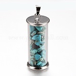 2Pcs 304 Pendentifs De Bouteille En Verre Acier Inoxydable