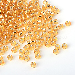 Perles de verre mgb matsuno, Perles de rocaille japonais, 12/0 argent perles de verre doublé rocailles de trous ronds de semences, verge d'or, 2x1mm, Trou: 0.5mm, environ 1960 pcs/20 g