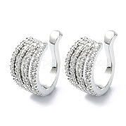Серьги-каффы из латуни с микропаве и кубическим цирконием EJEW-C086-06P
