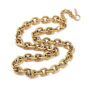 Ion Plating(IP) 304 Stainless Steel Rolo Chain Necklace NJEW-D045-01G