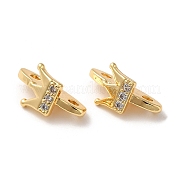 Латунный микро pave прозрачный кубик циркония подвески KK-P239-20G