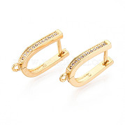 Латунные серьги-кольца из прозрачного кубического циркония KK-N263-129G