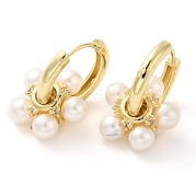 Серьга-кольцо из латуни с микропаве из кубического циркония EJEW-C079-02G